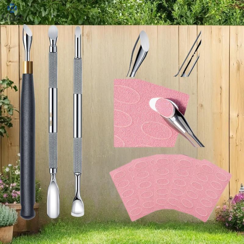 (V&N) 5/10Sheet Nail Cuticle Pusher Self-กาวทราย 100 180 240 Flake File Trimming Nails Pre Polishing