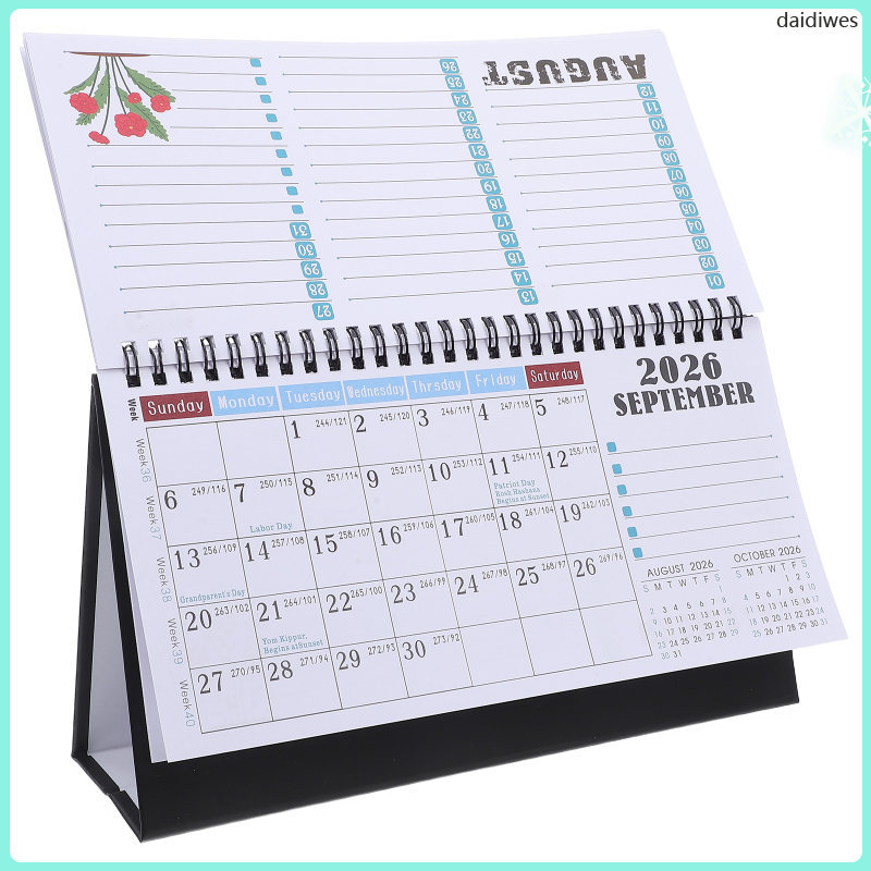 ปฏิทินตั้งโต๊ะรายเดือน: Standing Desktop Planner - 2026-2027 ปฏิทินน่ารัก Desktop Decor สําหรับ Home