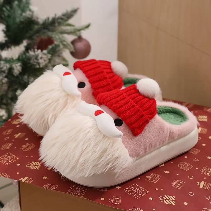 Santa Claus Cotton Slippers Ins Versatile Good-looking Winter Home Floor Slippers dWms