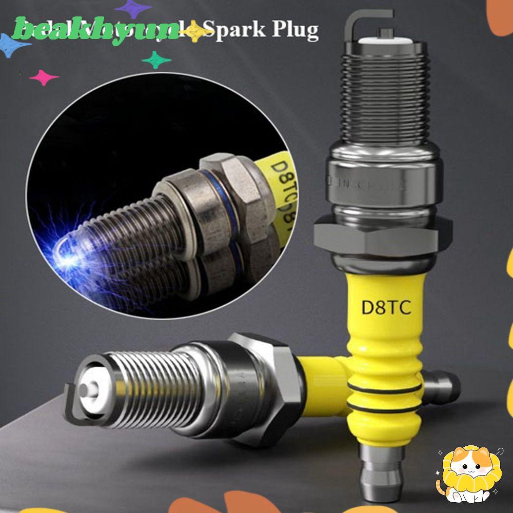 รถจักรยานยนต์เหยียบ BYUN สไตล์ D8TC มีหัวเทียนสีเหลืองและเงิน พร้อมอุปกรณ์เสริมสำหรับ E-bike