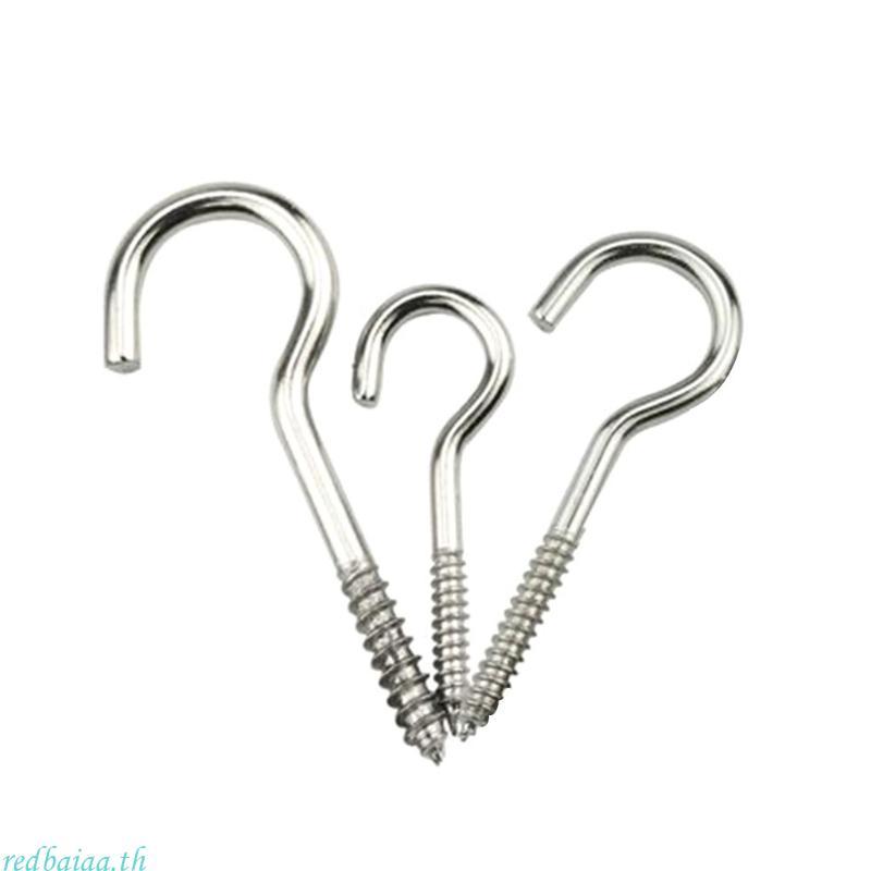 Redbaiaa 20 Pack C-Shape Screw-in Hooks สําหรับแขวนไฟ Wind Chimes (M3 M4 M5 )