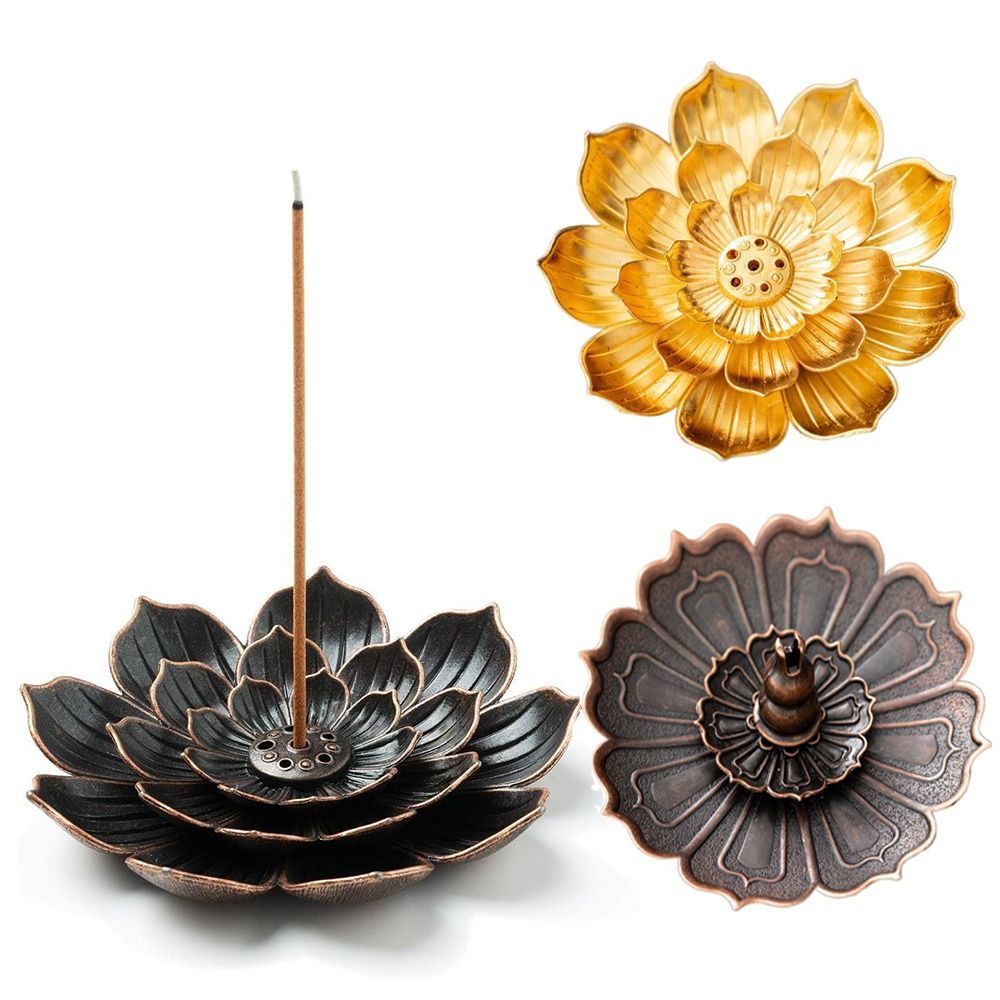 AUGUSTINA กระถางธูป, 2/3 ชั้นที่ถอดออกได้ผู้ถือธูป Ash Catcher, เครื่องประดับ 6 หลุม Lotus Design Vintage Lotus Aromatherapy Stand Office Use ราคา ถูกที่สุด ดีลบีเคเค แกลเลอรีภาพที่ 6