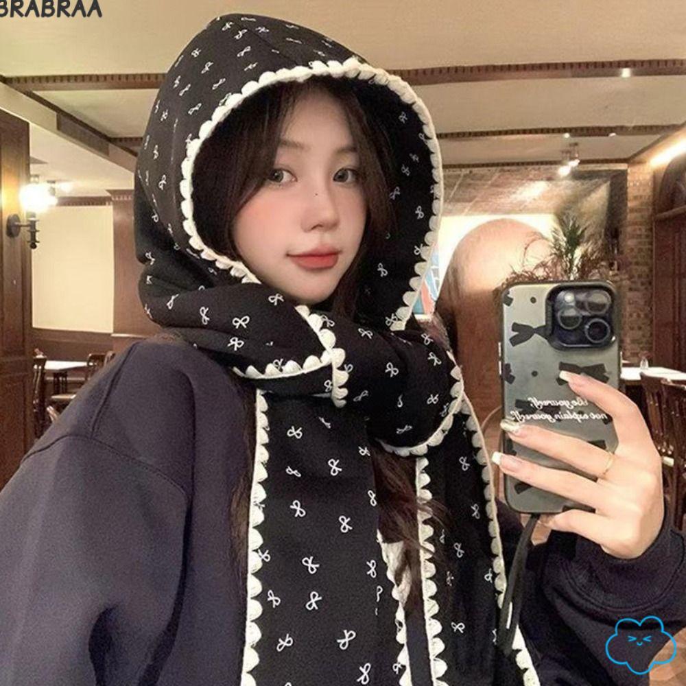 หมวกถัก Brabraa กันลมและอบอุ่น ดีไซน์น่ารักสำหรับฤดูหนาว