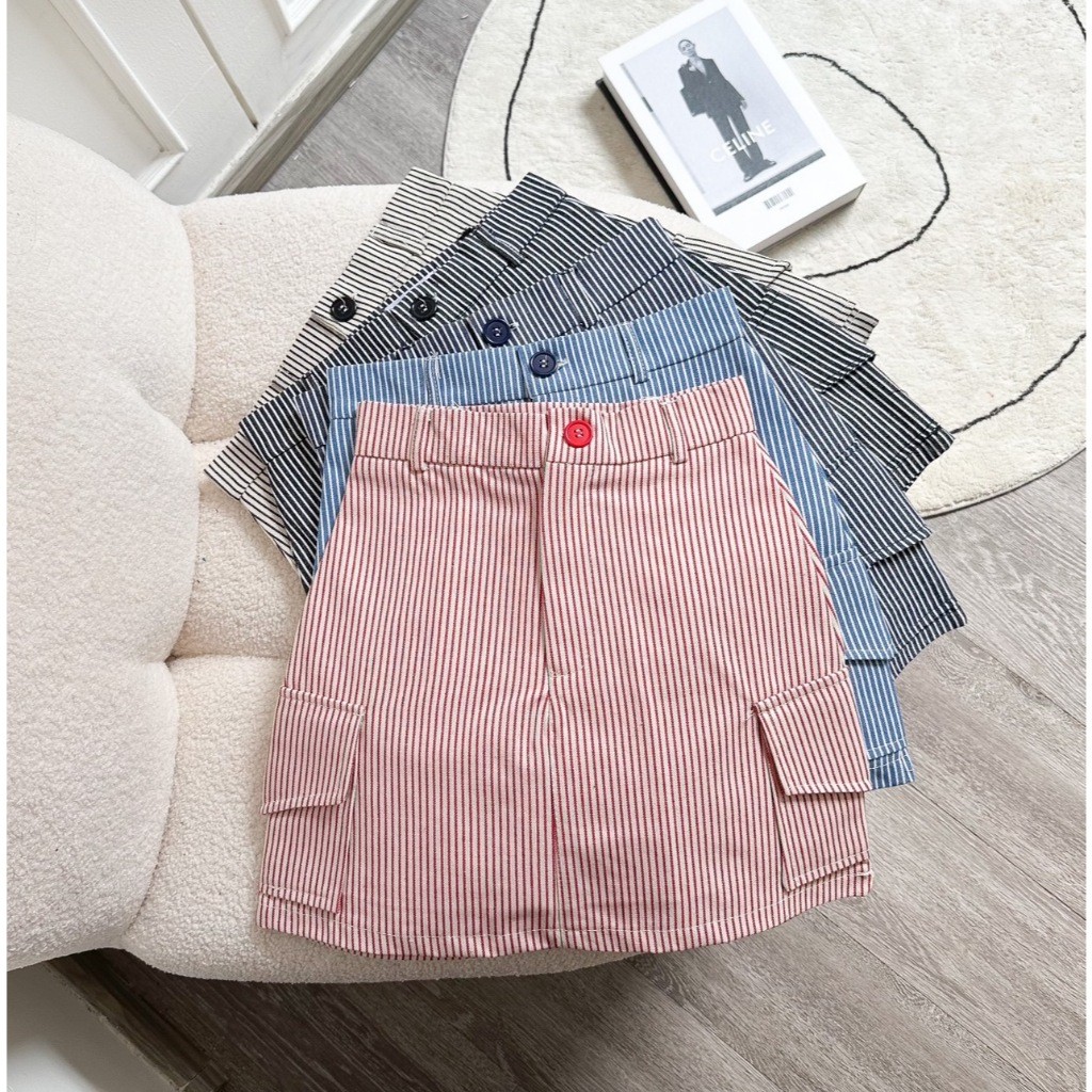 BONNYY Skirt กระโปรงสั้น ทรงคาโก้มีกางเกงซับ