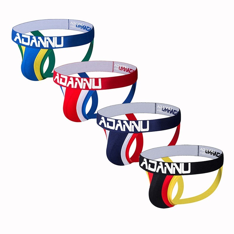 [ADANNU] Mens Hip-Lifting Thong Low-Waist Sexy Back Empty Design เซ็กซี่บิกินี่ No Take-off Elastic Seamless Breathable Fit ชุดชั้นในสบาย AD14