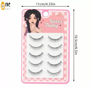 ขนตาปลอมสไตล์ญี่ปุ่น One Piece Feathered Wing Design Natural Soft Wispy Lashes สําหรับแต่งหน้าทุกวัน