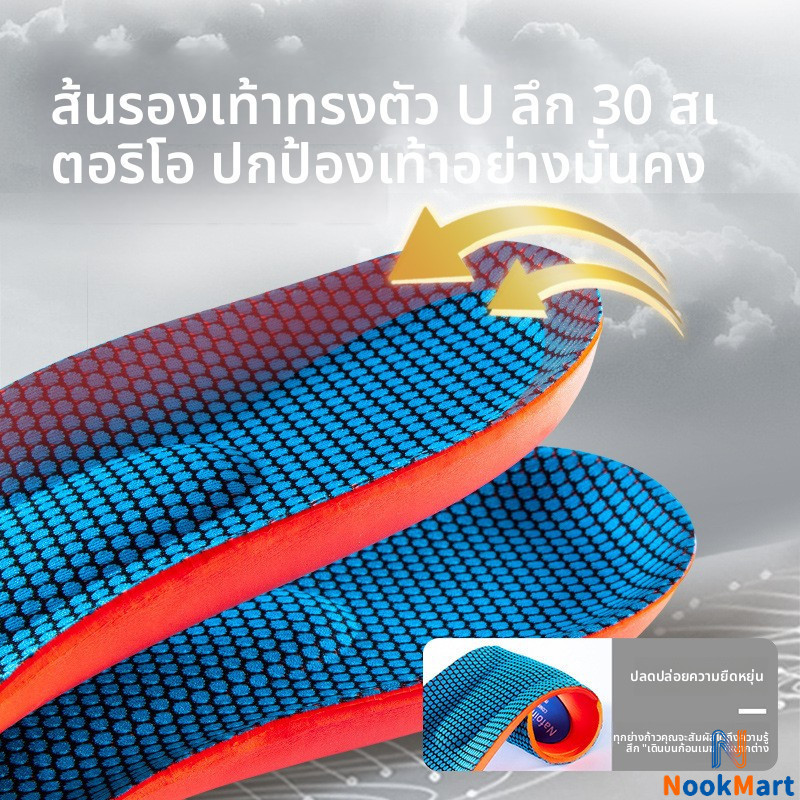 N.E. แผ่นพื้นรองเท้า ดูดซับแรงกระแทก แบบนิ่ม ยืดหยุ่นสูง สําหรับรองเท้ากีฬา Sports insole