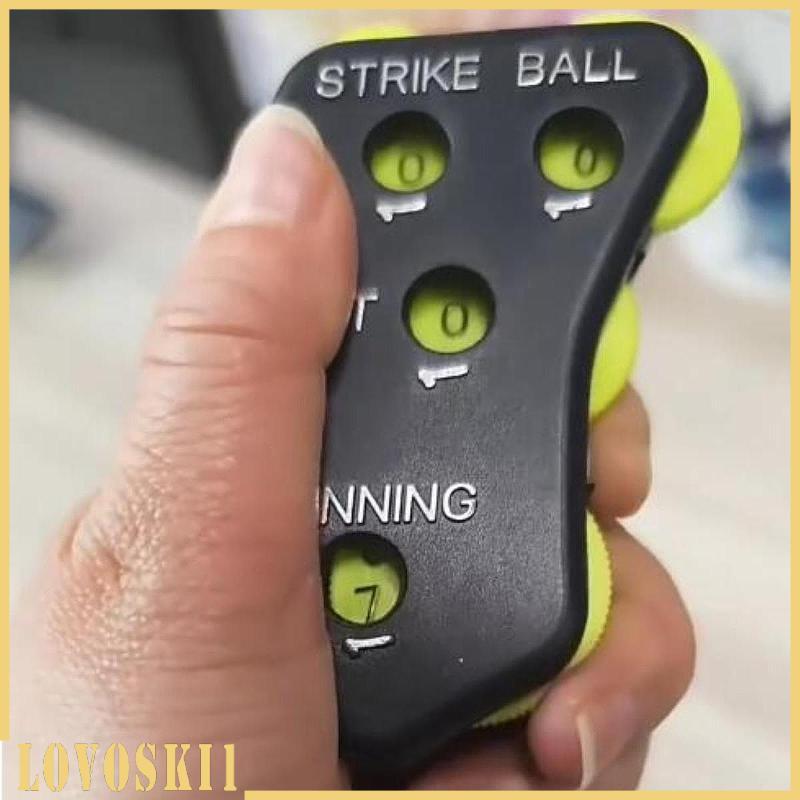 [Lovoski1] Baseball Umpire Clicker Score Counter 4 Wheel Balls Strikes Outs Innings Umpire Indicator