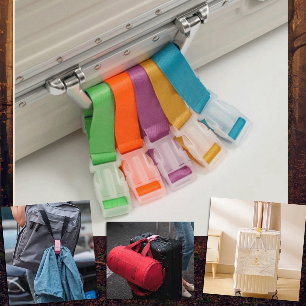 สายรัด แขวนของ กระเป๋าเดินทาง ห้อยกระเป๋า ตะขอ เข็มขัด รัดกระเป๋า ปรับได้ เก็บของ ห้อย พกพา ขึ้นเครื่องบิน รัดของ