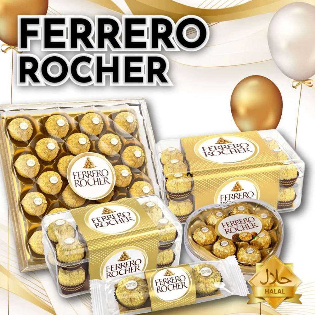 (เพิ่มการ์ดได้) Ferrero Rocher ช็อคโกแลต คละไซส์ ให้คนพิเศษในเทศกาลต่างๆ ปีใหม่ วาเลนไทน์