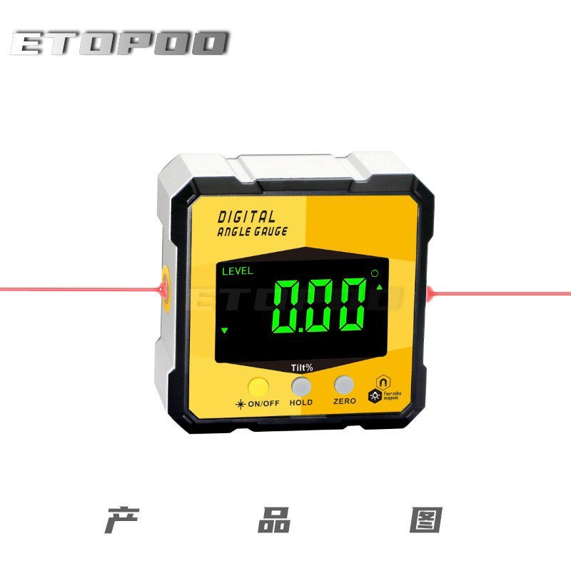 ETOPOO ใหม่เลเซอร์จอแสดงผลดิจิตอลรวมสีดํา Inclinometer Spirit Level Spirit Level Spirit Level