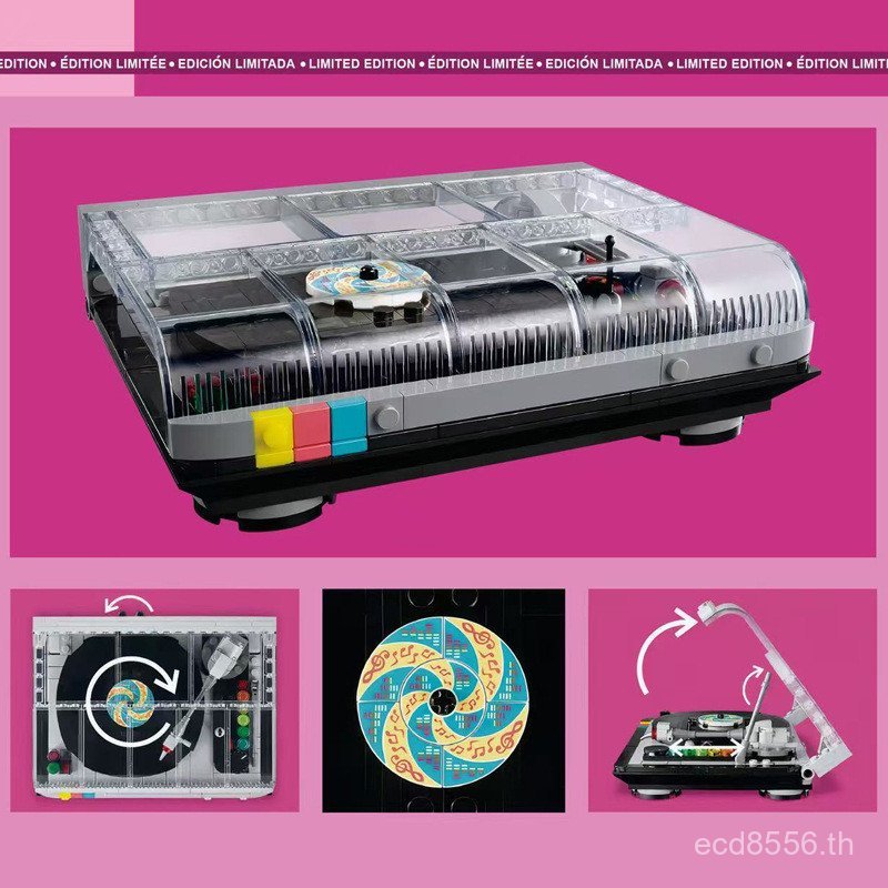 เข้ากันได้กับเลโก้ 40699 ประกอบเครื่องเล่นแผ่นเสียงวันหยุดแผ่นเสียงสาวของเล่นคลาสสิกอาคารบล็อกข้ามพร