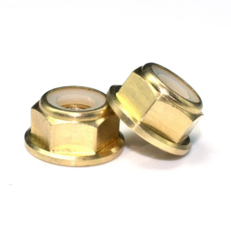 10PCS M2 M2.5 M3 M4 M5 M6 M8 brass flange nylon insert lock nut