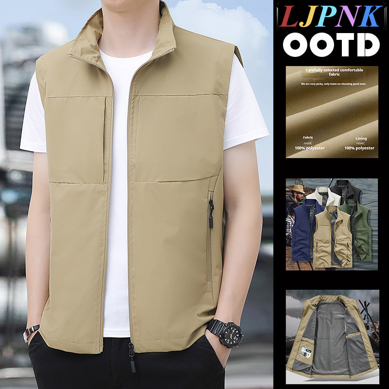 เสื้อกั๊กยูทิลิตี้หลายกระเป๋า น้ำหนักเบา สไตล์กลางแจ้ง