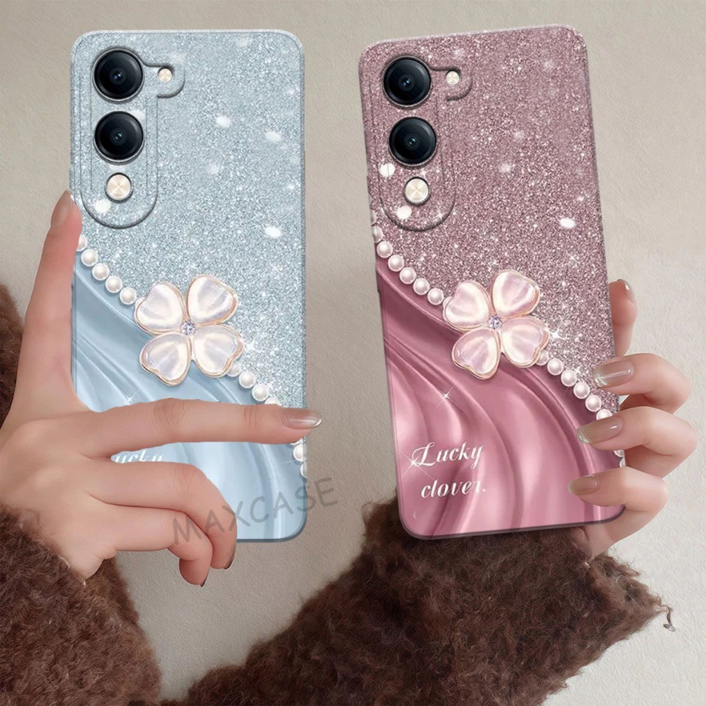 M0P Softcase Hp Vivo Y04S - เคส Vivo Y29S 2025 Flower Glitter Motif - เคส Hp น่ารัก - เคส Hp ปัจจุบั