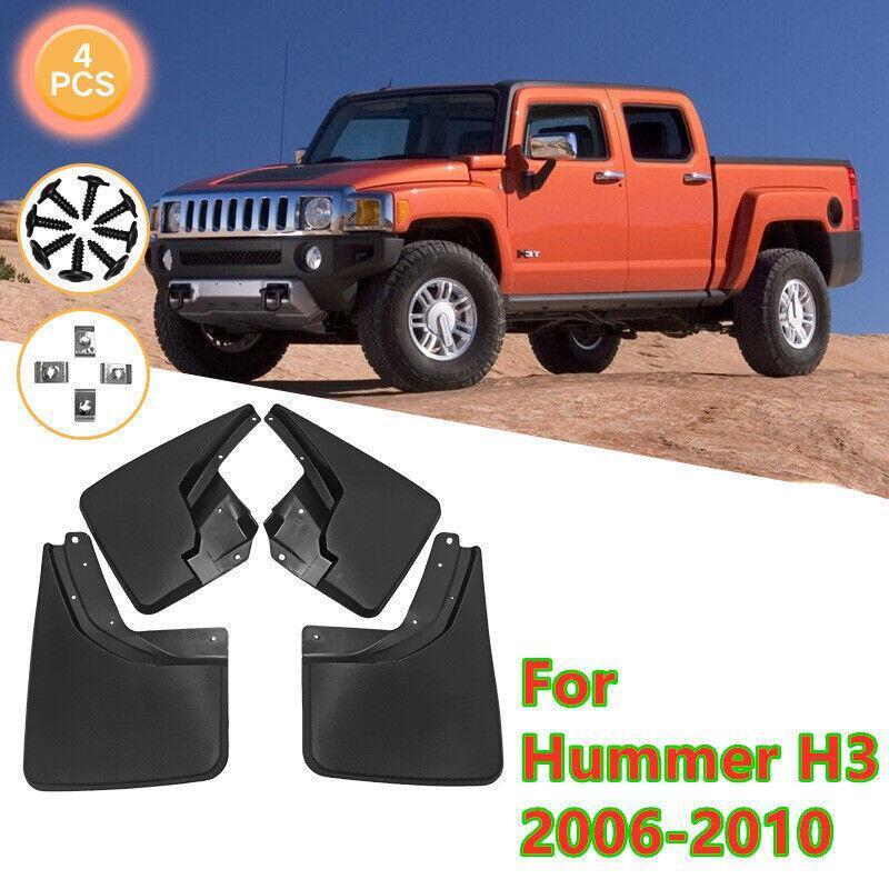 4X ด้านหน้าด้านหลัง Mud Flaps Splash Guard Mudguard Fender สําหรับ Hummer H3 2006-2010