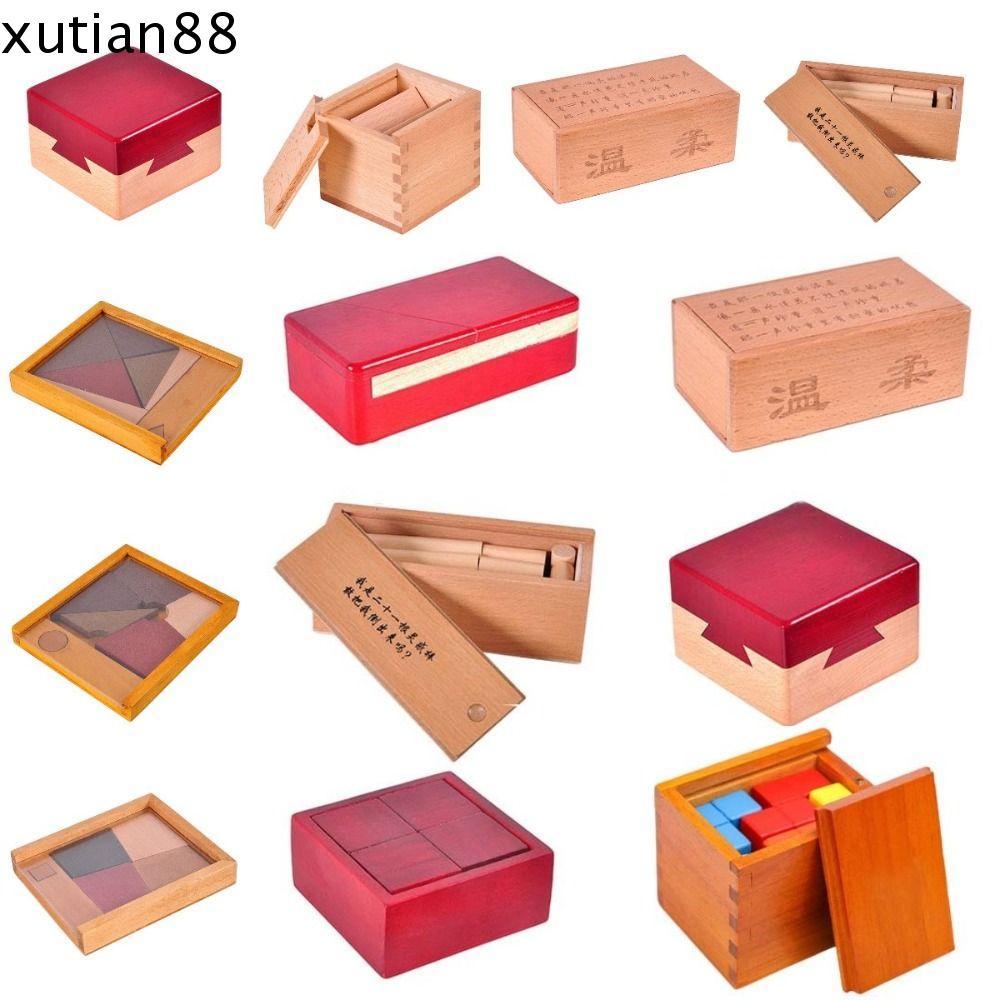 XUTIAN88HH ปริศนาพัฒนาสมองไม้, ปลดล็อค Luban Lock IQ Puzzle Mind Brain Teaser, IQ Logic Game Opening