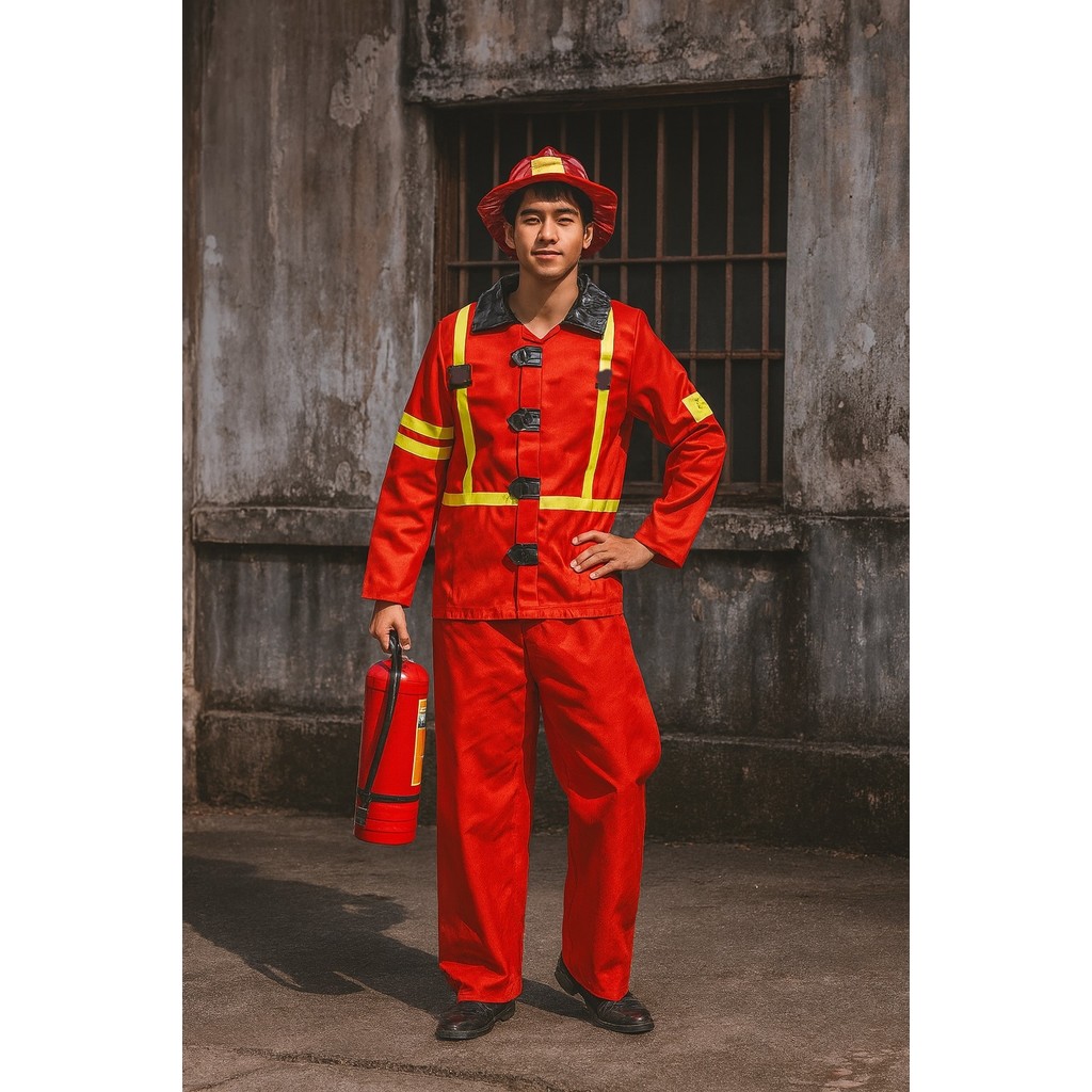 🔥 cp7 ชุดแฟนซีนักดับเพลิง เครื่องแบบนักดับเพลิงแฟนซี ชุดพนักงานดับเพลิง ชุดแฟนซีอาชีพ