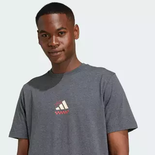 adidas ไลฟ์สไตล์ เสื้อยืดพิมพ์ลาย Lounge Pizza ผู้ชาย สีเทา JN2400