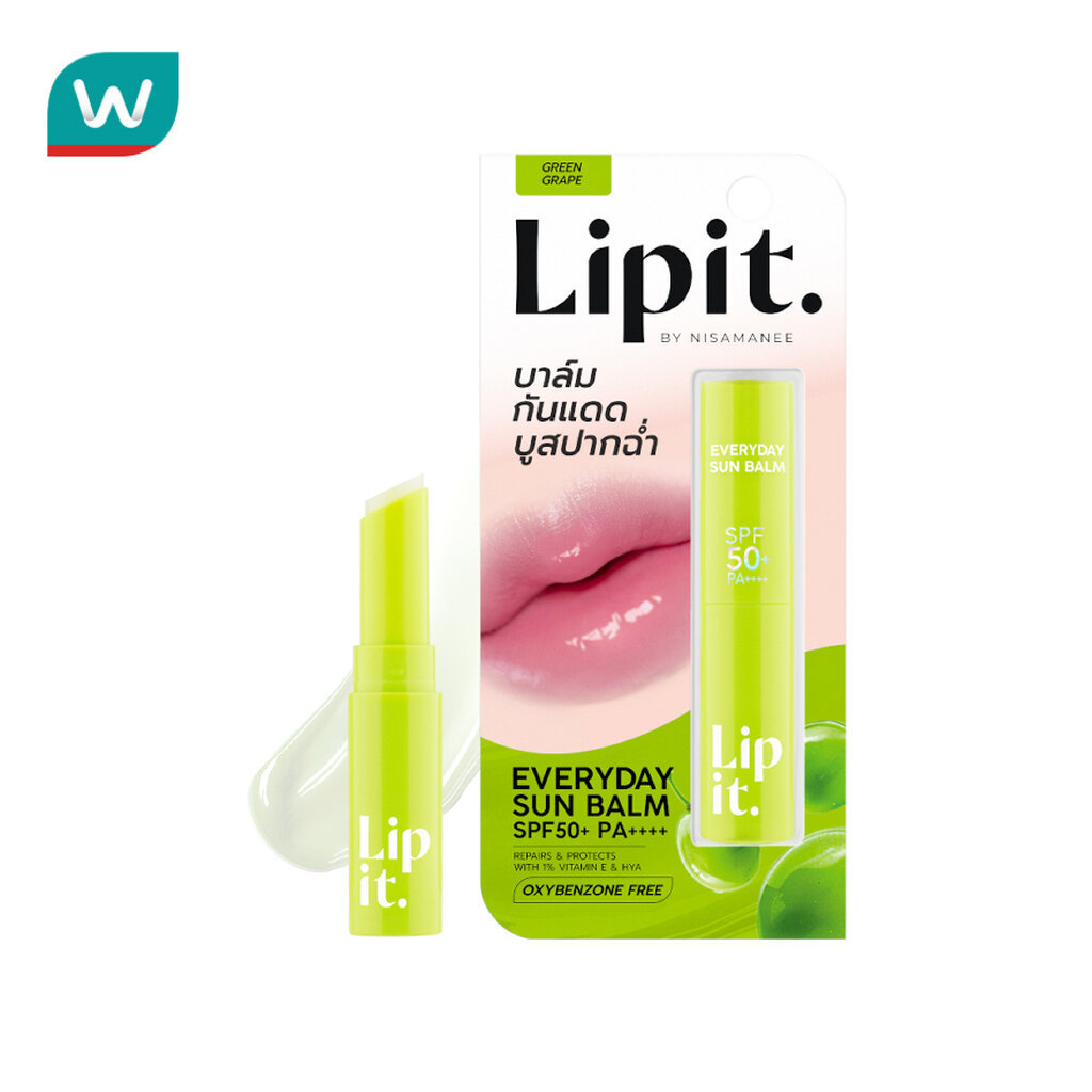 Lip It ลิปอิท เอเวอรี่เดย์ซันบาล์ม SPF50+ PA++++ 3ก. กรีน เกรฟ