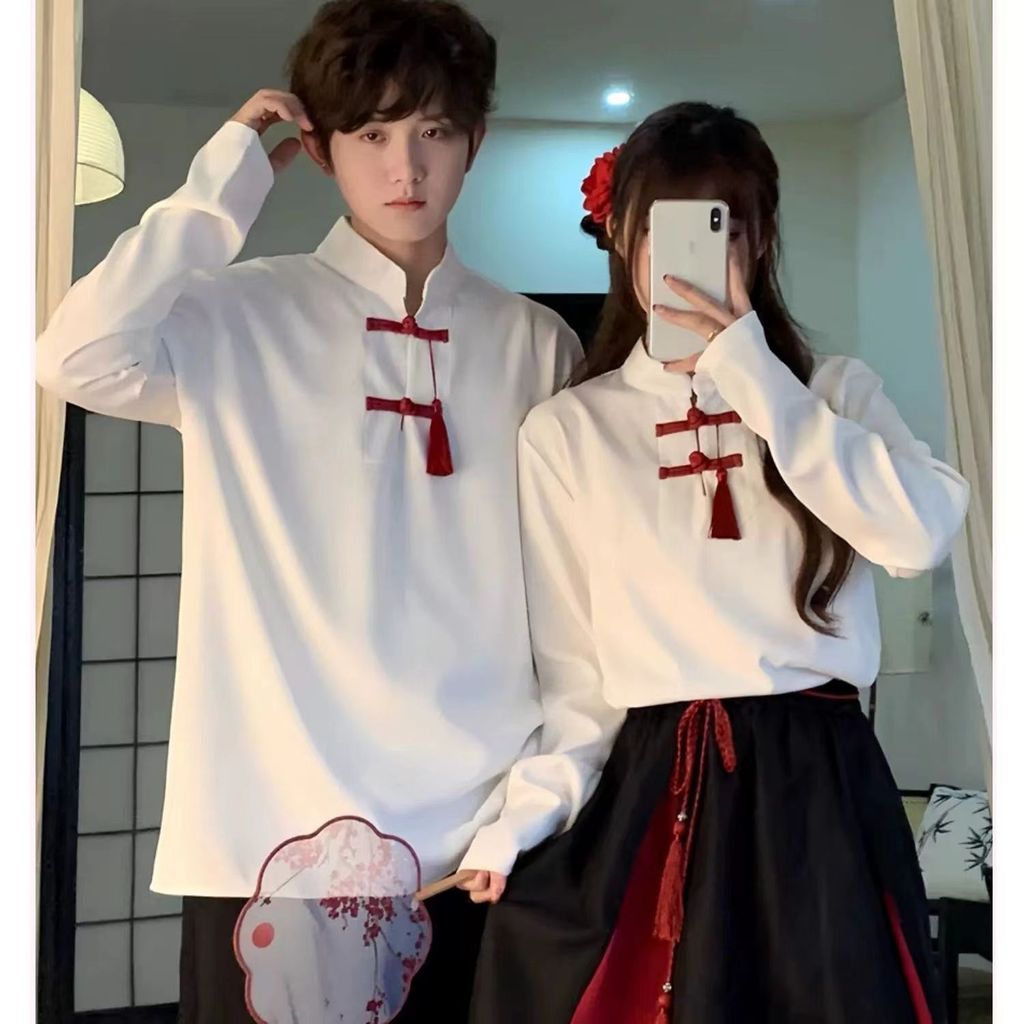 Hanfu ชุดนักเรียนสไตล์จีนโบราณสำหรับมัธยมต้น สวมใส่ได้ในงานแข่งขันและการแสดง#汉服古风中式校服初高中生红歌朗诵比赛合唱演出服运动会班服套装 - รูปที่ 4