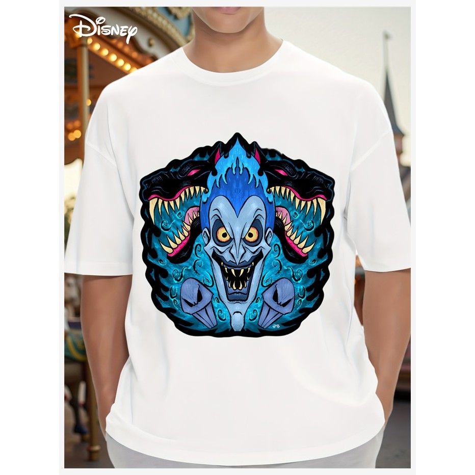 เสื้อยืดคอกลมแขนสั้นลายเทพปกรณัมกรีก Hades และ Carlos จาก Disney