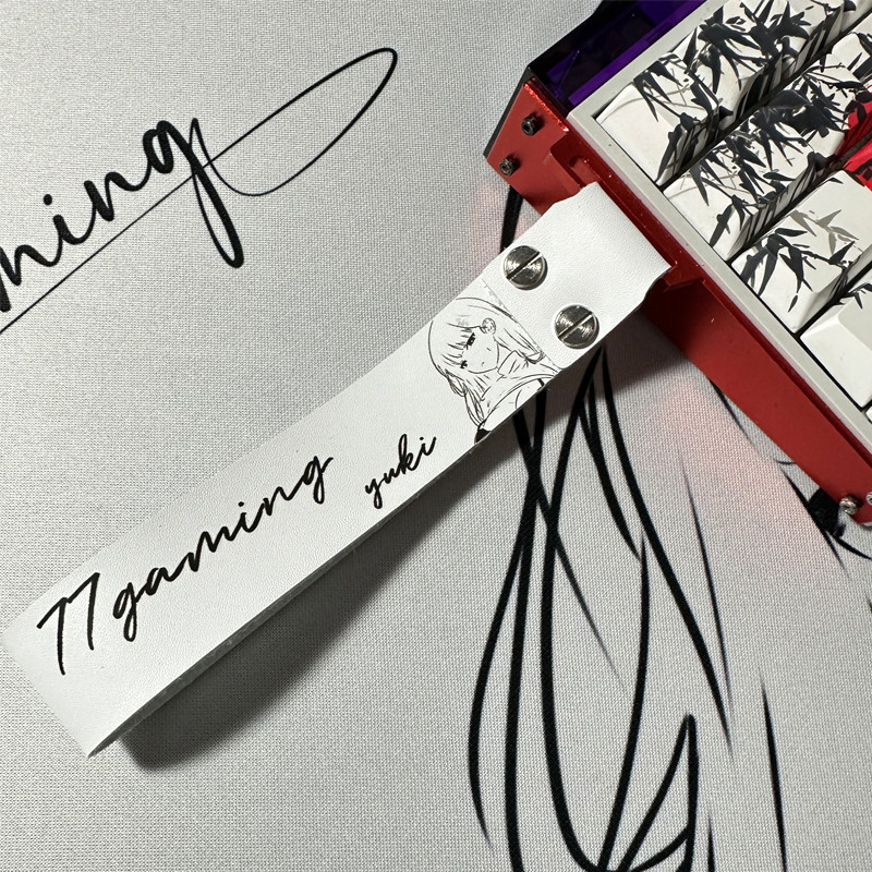 77gaming Girl ปรับแต่ง wooting คีย์บอร์ดริบบิ้นจี้ไมโครไฟเบอร์หนัง ATK68 คีย์บอร์ดเชือกเส้นเล็กหัวเข