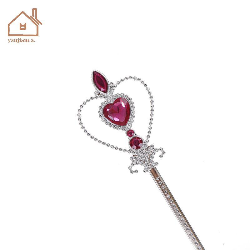 YANCA 1 ชุดคริสตัลสาว Tiara Crown Princess Crown + Wand หญิงอุปกรณ์เสริมผม TH