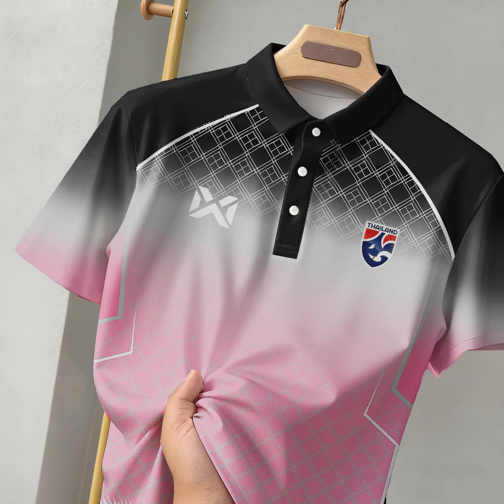 เสื้อโปโลชายสไตล์มัดย้อมไทย แห้งไว ระบายอากาศดี เหมาะสำหรับทุกคน