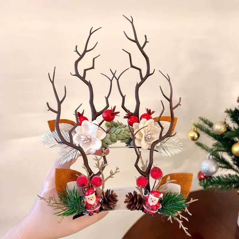 กิ๊บติดผม คริสต์มาสเขากวาง แบบคู่ แฟชั่นมาใหม่