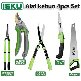 Isku 5pcs Gunting Tanaman Gunting Dahan Lipat Portable Gergaji Pemotong Cabang Multifungsi Hand Saw