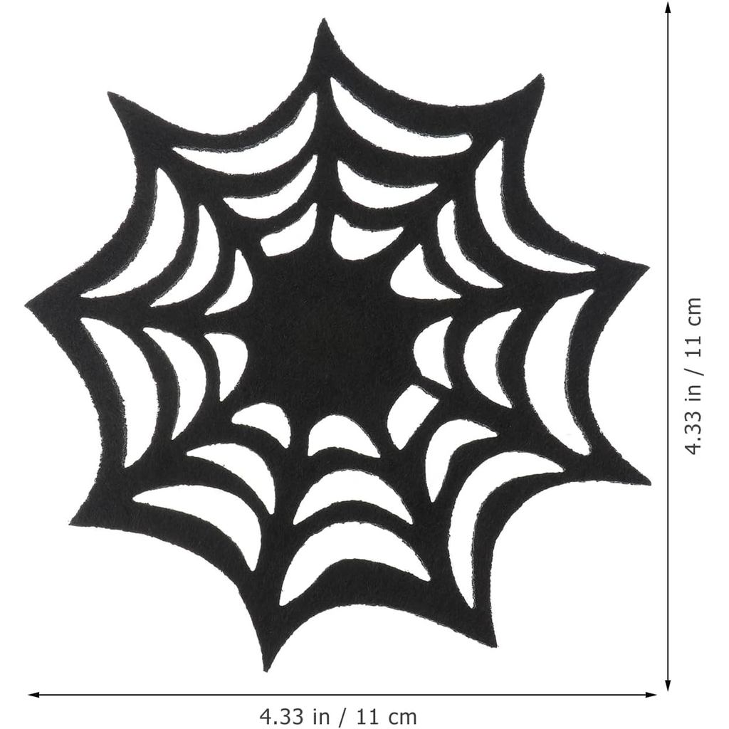 Ciieeo 10pcs Halloween Spider Web Placemats Spider Web Coasters Placemat Halloween Decorarion Suppli