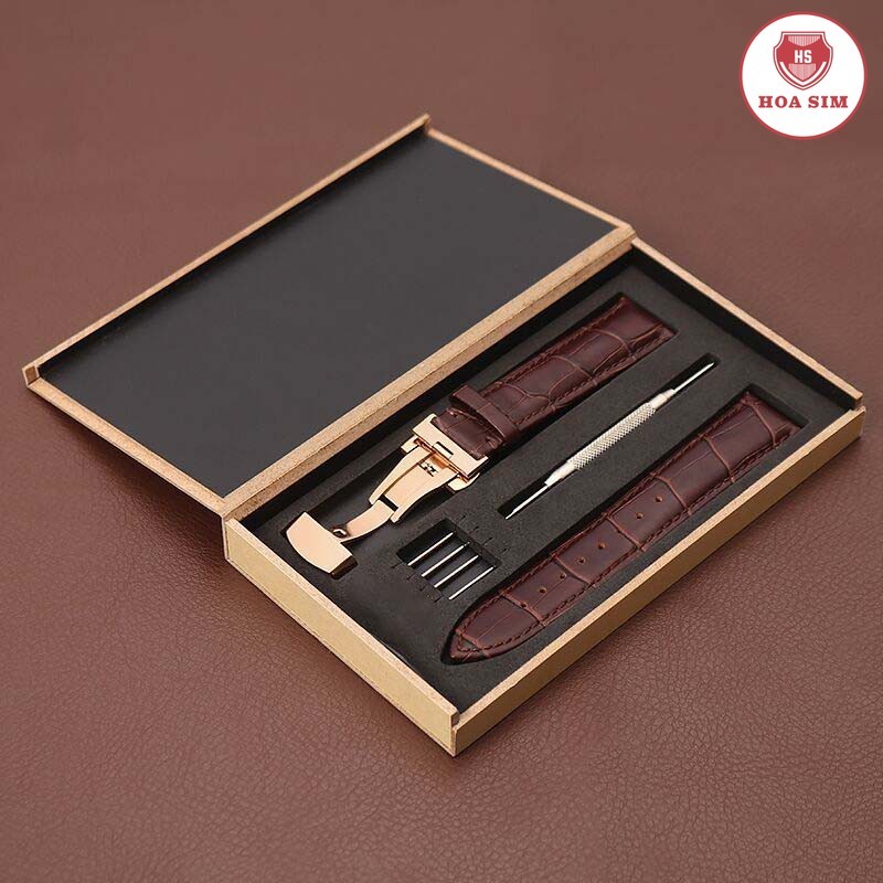 คุณภาพสูง BUTTERFLY CLASS COW LEATHER WATCH STRAP 316L (กล่องไม้)