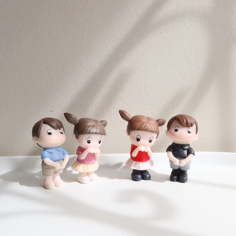 ตุ๊กตาแต่งสวน เด็กเรียบร้อย ตุ๊กตาแต่งสวนจิ๋ว จัดสวนถาด โมเดลบ้านจิ๋ว