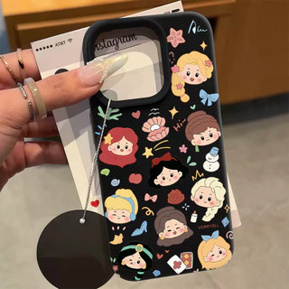 ส่งจากเมืองไทย เคสโทรศัพท์12 การ์ตูนเจ้าหญิงสวย เคสด้านลายลิ้นจี่ For IPhone17 16 13 11 12Pro 14 15PRO MAX 7/8PLUS XR/XS