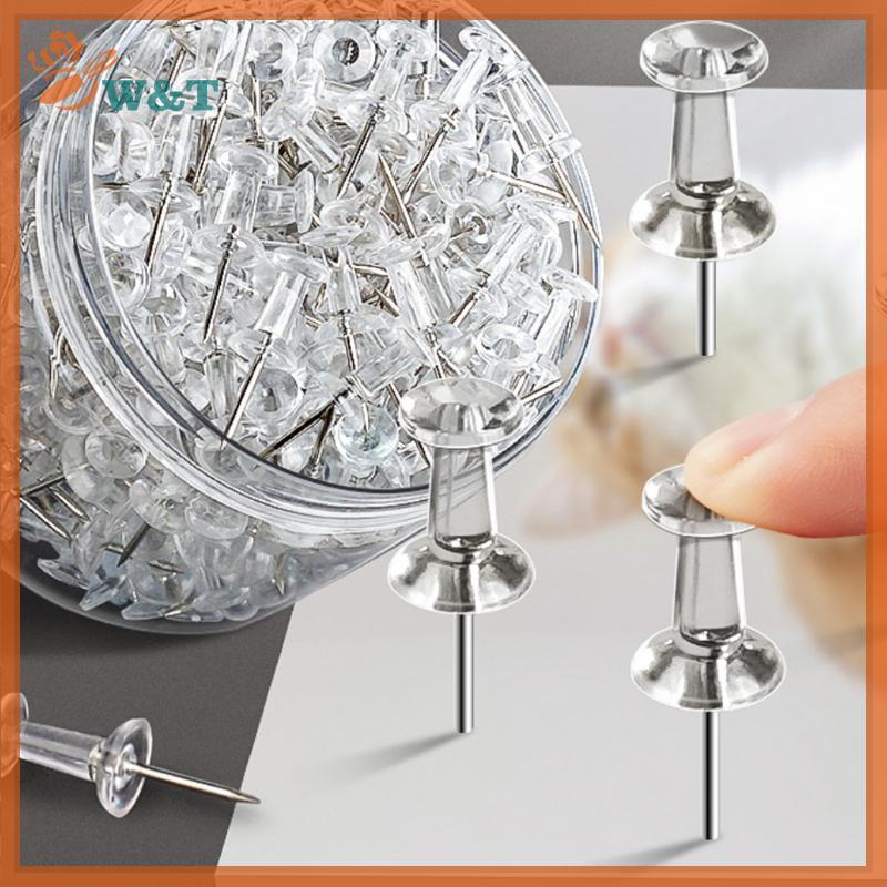 Hj 100 ชิ้น/กล่องสารพันทํา Thumb Tacks หลากสีพลาสติก Tacks Push Pins Cork Board สํานักงานโรงเรียนเคร