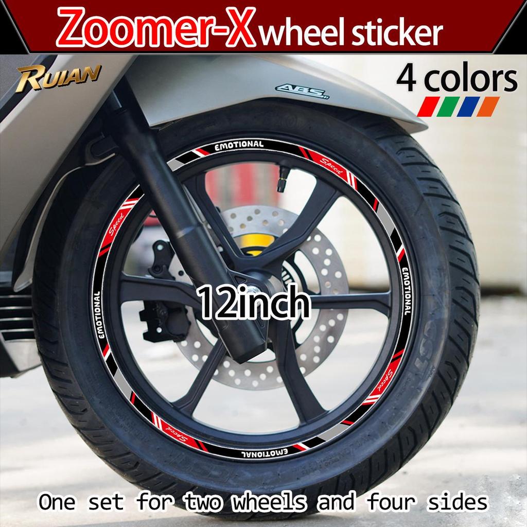 สติ๊กเกอร์ขอบล้อ Zoomer-X ขนาด 12 นิ้วสําหรับ Honda Zoomer-X อุปกรณ์เสริมรถจักรยานยนต์ขอบยางการปรับเปลี่ยนไวนิล Decals