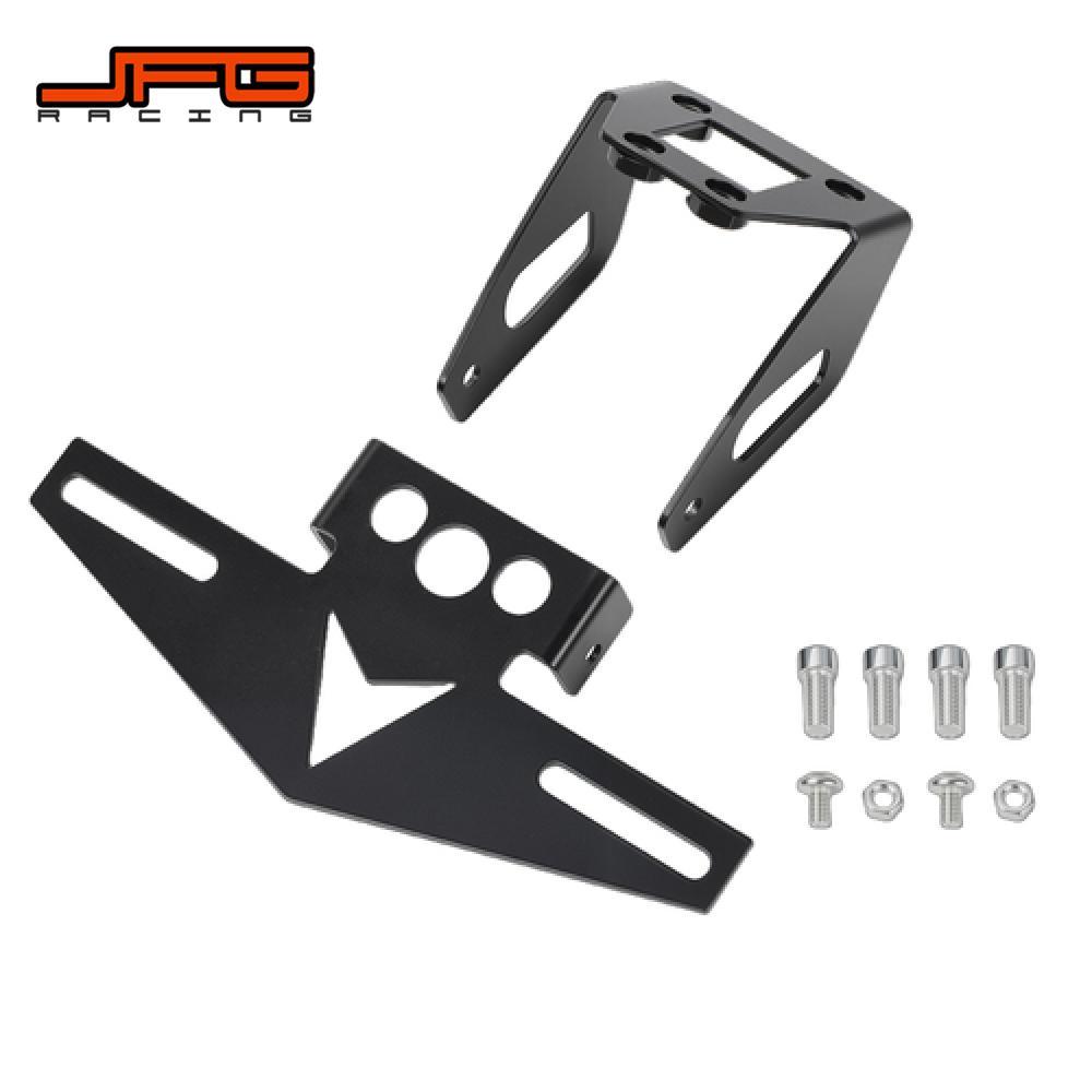 JF Motorcycle License Plate Holder Bracket Iron LED Light For KAWASAKI Ninja 400 2018-2024 Z400 2019
