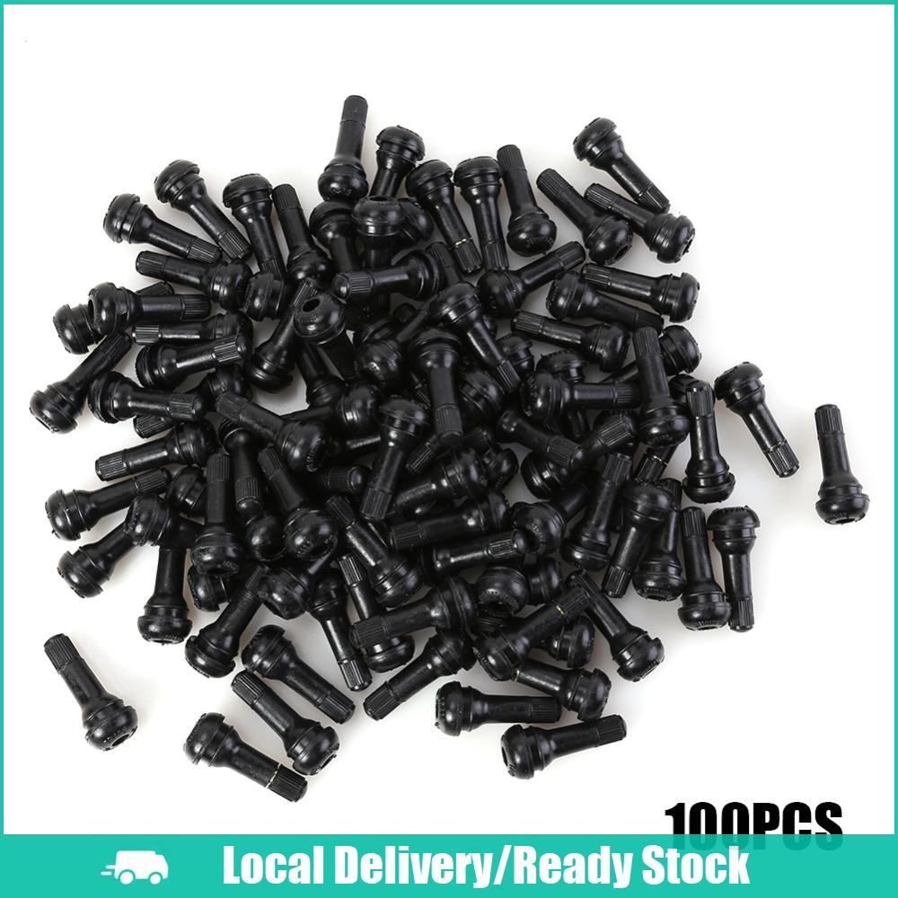 [จัดส่งในพื้นที่] 100 ชิ้น TR-413 Snap In Shorty ก้านวาล์วยางสีดํา TR413 วาล์วยางแบบไม่มียาง