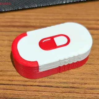 (WHMS) กล่องยาเลื่อนพวงกุญแจระบุ Multiplepartments Travel Pill Organizer แบบพกพา Pill Pod แท็บเล็ตกรณี