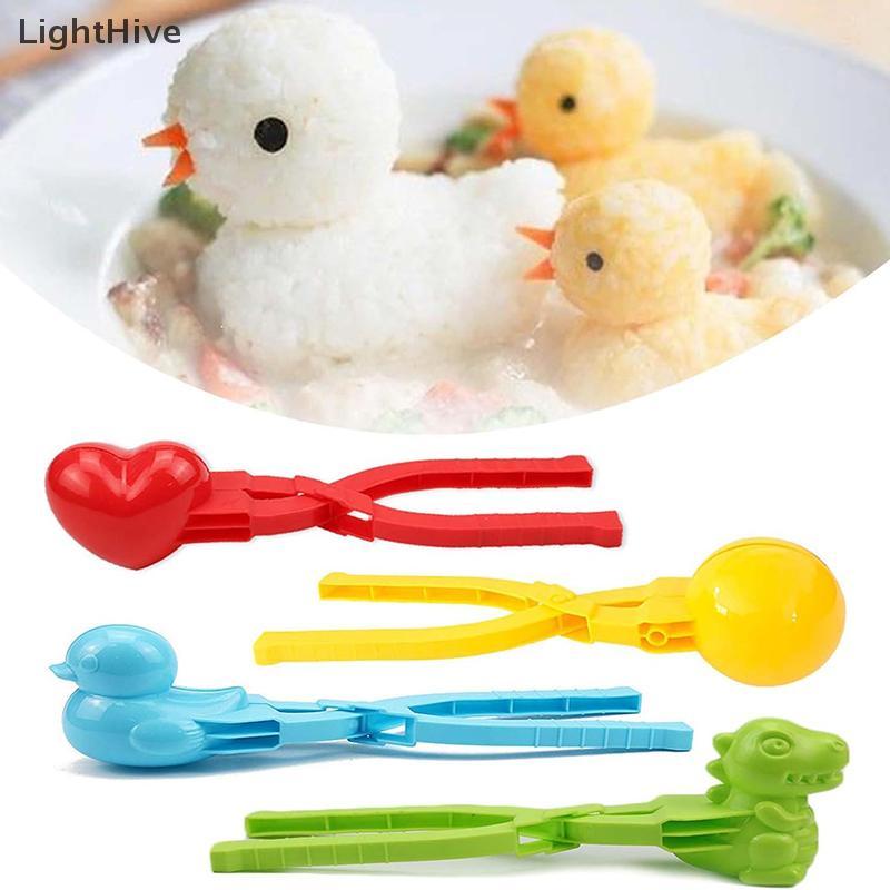 [LightHive] แม่พิมพ์ข้าวรูปเป็ดน่ารักคลิปเด็กกลางแจ้งพลาสติกเป็ดข้าวแม่พิมพ์ DIY Snowball Maker แม่พิมพ์ซูชิพร้อมที่จับ (TH) - รูปที่ 2