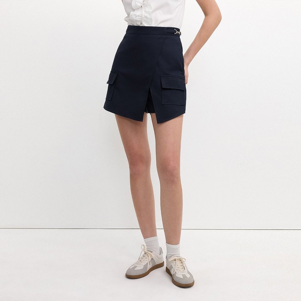 [Pomelo] กางเกงกระโปรงอสมมาตร / Asymmetric Skort — صورة 7