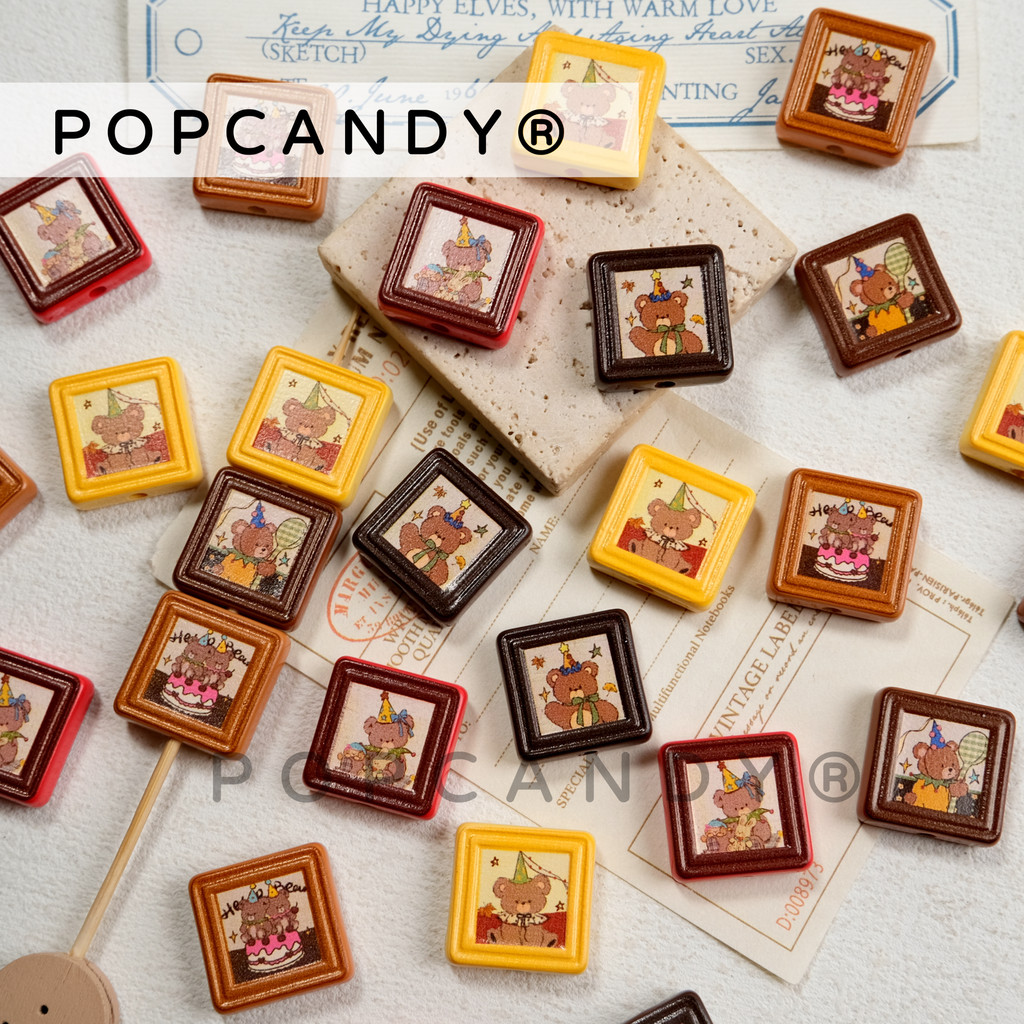 กรอบรูปหมี DIY กับลูกปัด สำหรับเครื่องประดับสร้อยและอุปกรณ์เสริมมือถือ