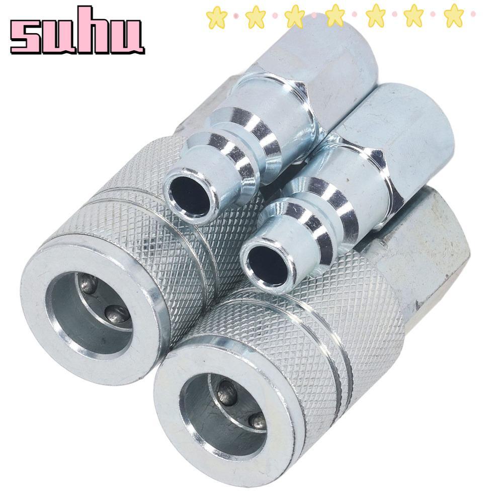 SUHUHD 4PCS อุตสาหกรรม Air Coupler และชุดปลั๊ก, 300 PSI 3/8 "FNPT (หญิง NPT) Quick Connect ฟิตติ้งชุ