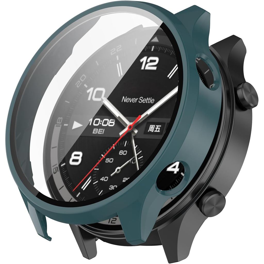 FitTurn ใช้งานร่วมกับ Oneplus Watch 2R ป้องกันหน้าจอ,เคสป้องกันเต็มรูปแบบป้องกันรอยขีดข่วนสําหรับ On