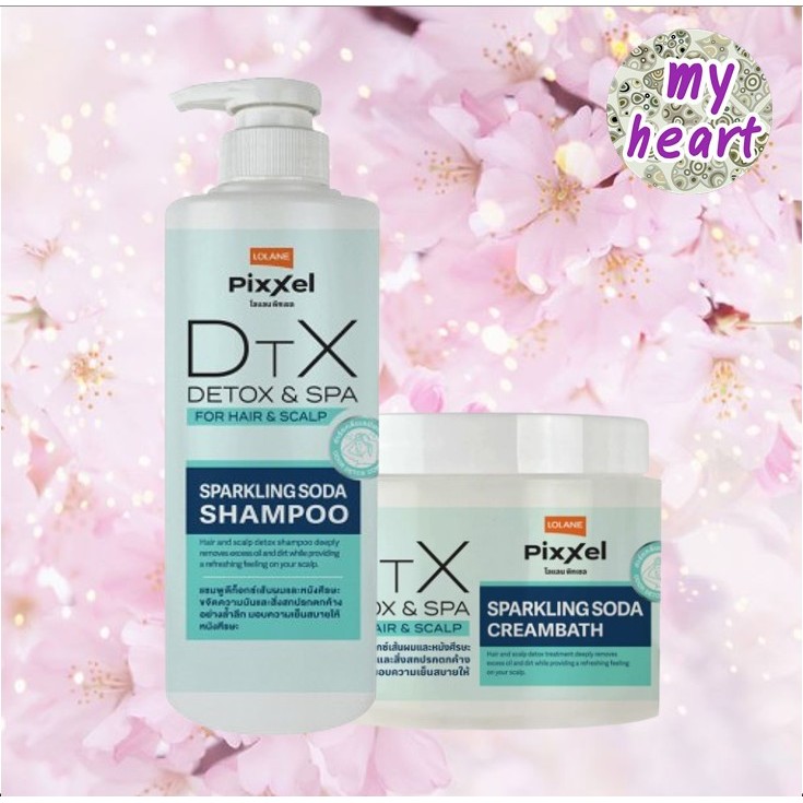 LOLANE Pixxel Detox & Spa Sparkling  Soda Shampoo/Creambath ทำความสะอาดล้ำลึก ขจัดสารเคมีและมลภาวะตก