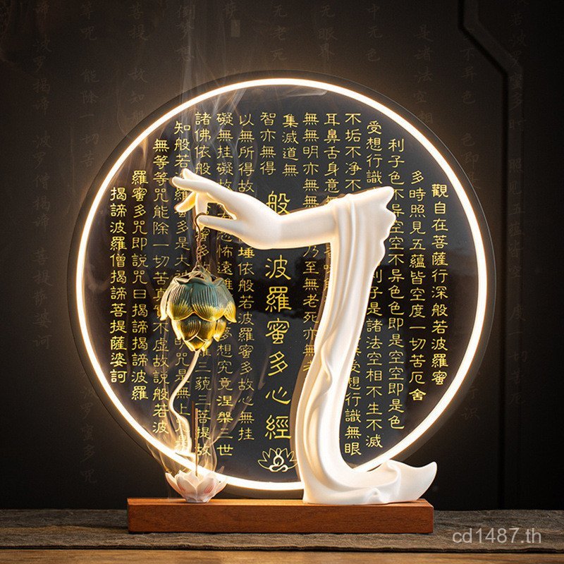 สํานักงานมะกรูดกระถางธูปสไตล์จีนเครื่องประดับเซนไหลย้อนกลับแสงแหวนวางสก์ท็อปห้องนั่งเล่นสร้างสรรค์ทา