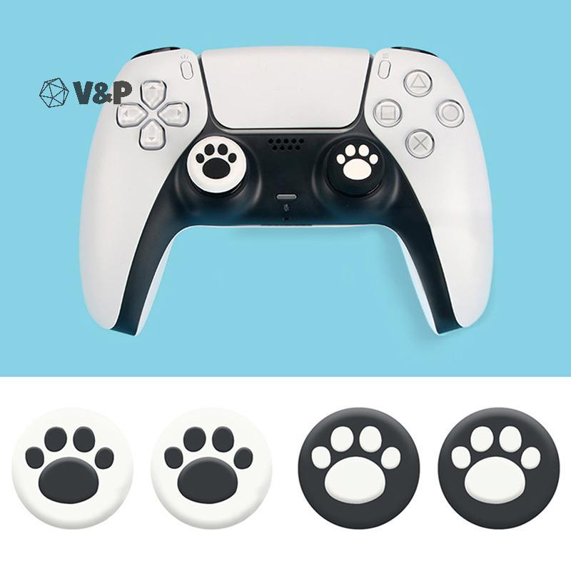 V&P 2 ชิ้นน่ารักซิลิโคน Thumb Sticks Grips สําหรับ PS4/PS5 Controller Caps ฝาครอบ Protector