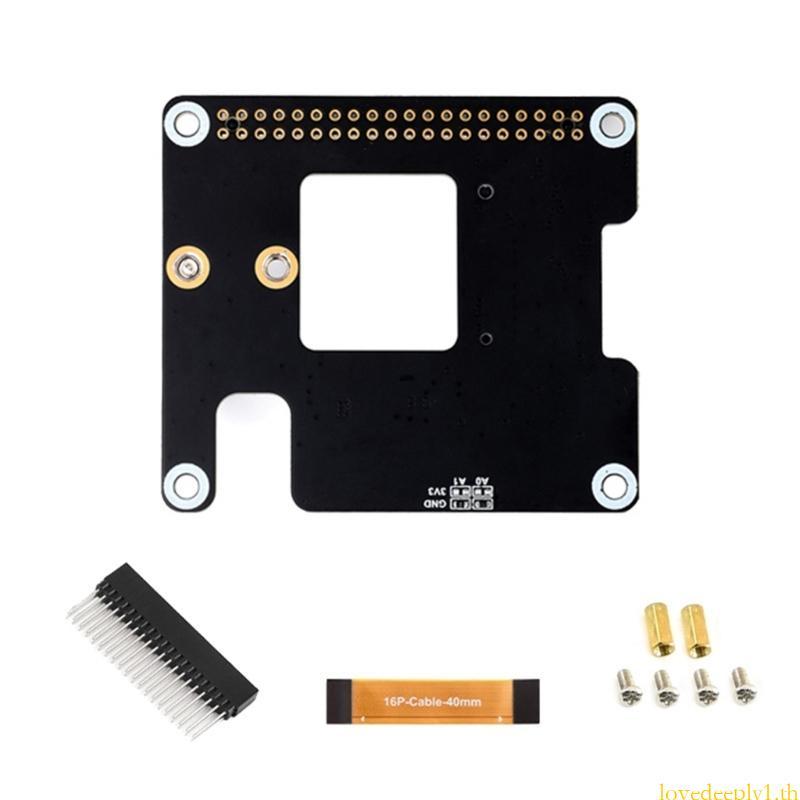 Love สําหรับ RPI5 Pi5 M 2 หมวก PCIe ถึง NVME บอร์ดขยายความเร็วพร้อมสาย 16Pin GPIO Header