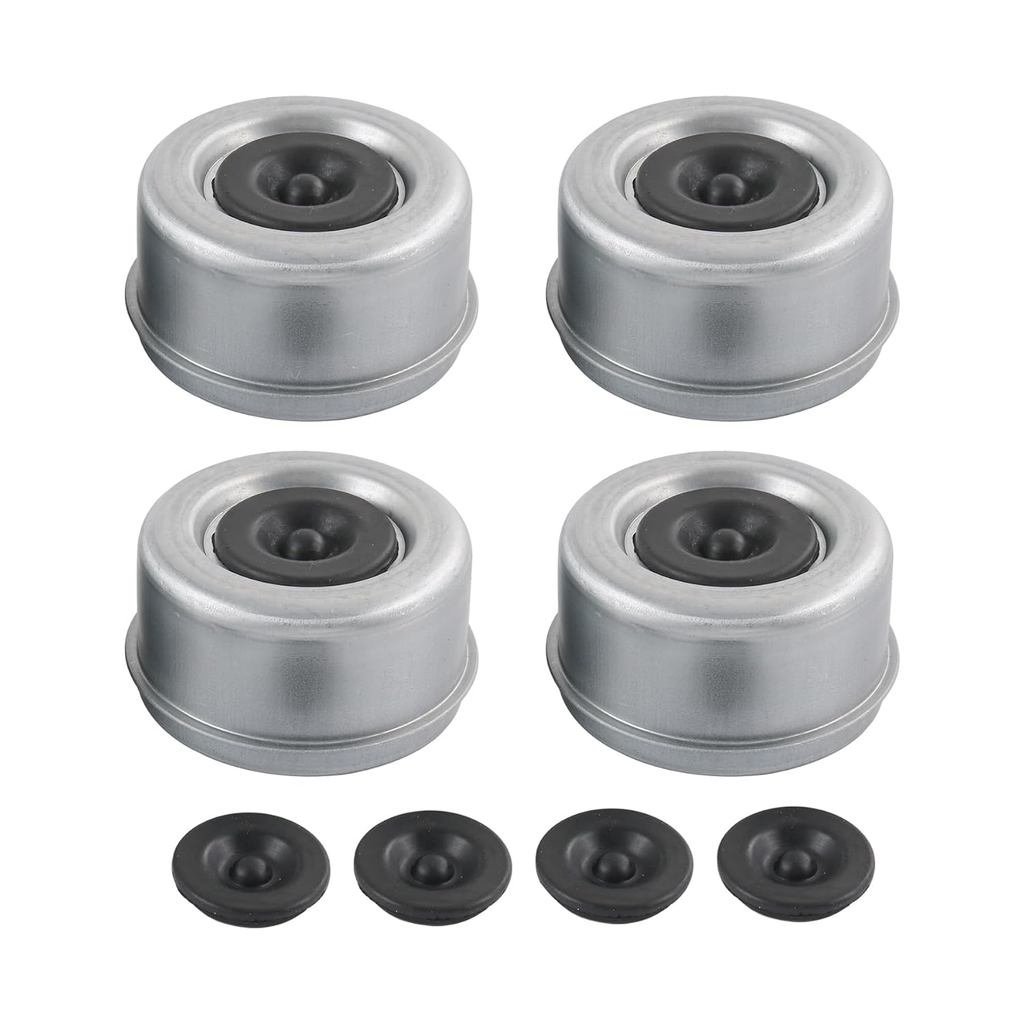 4pcs 2.72 "Trailer เพลาล้อ Hub และแบริ่ง Dust Cap พิเศษ 4 ปลั๊กยางสําหรับที่สุด 7000-8000 lb ดุมล้อ 